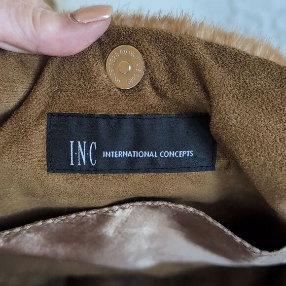 INC International Concepts Giant Faux Fur Slouchy Tote Bag - Picture 12 of 17